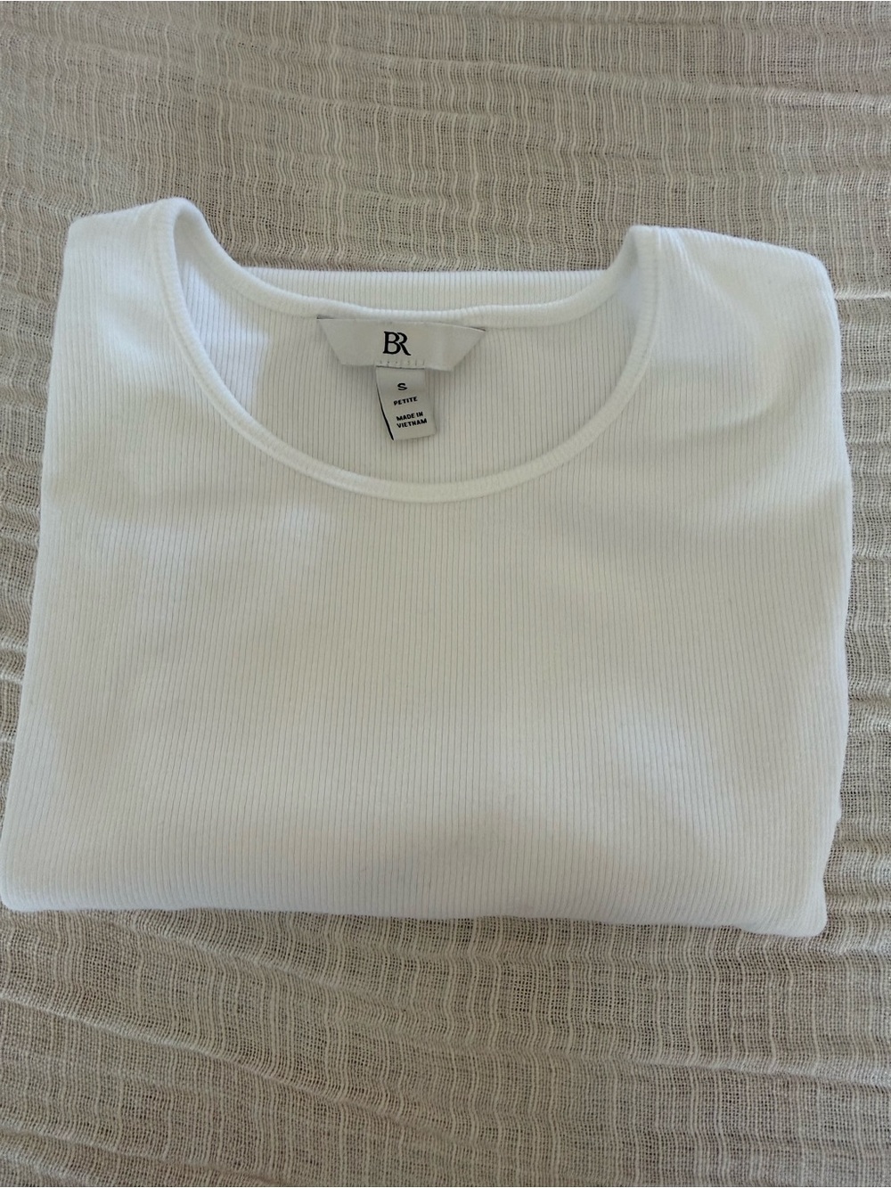 ✨ Petite Small Super Soft White Ribbed Tee ✨